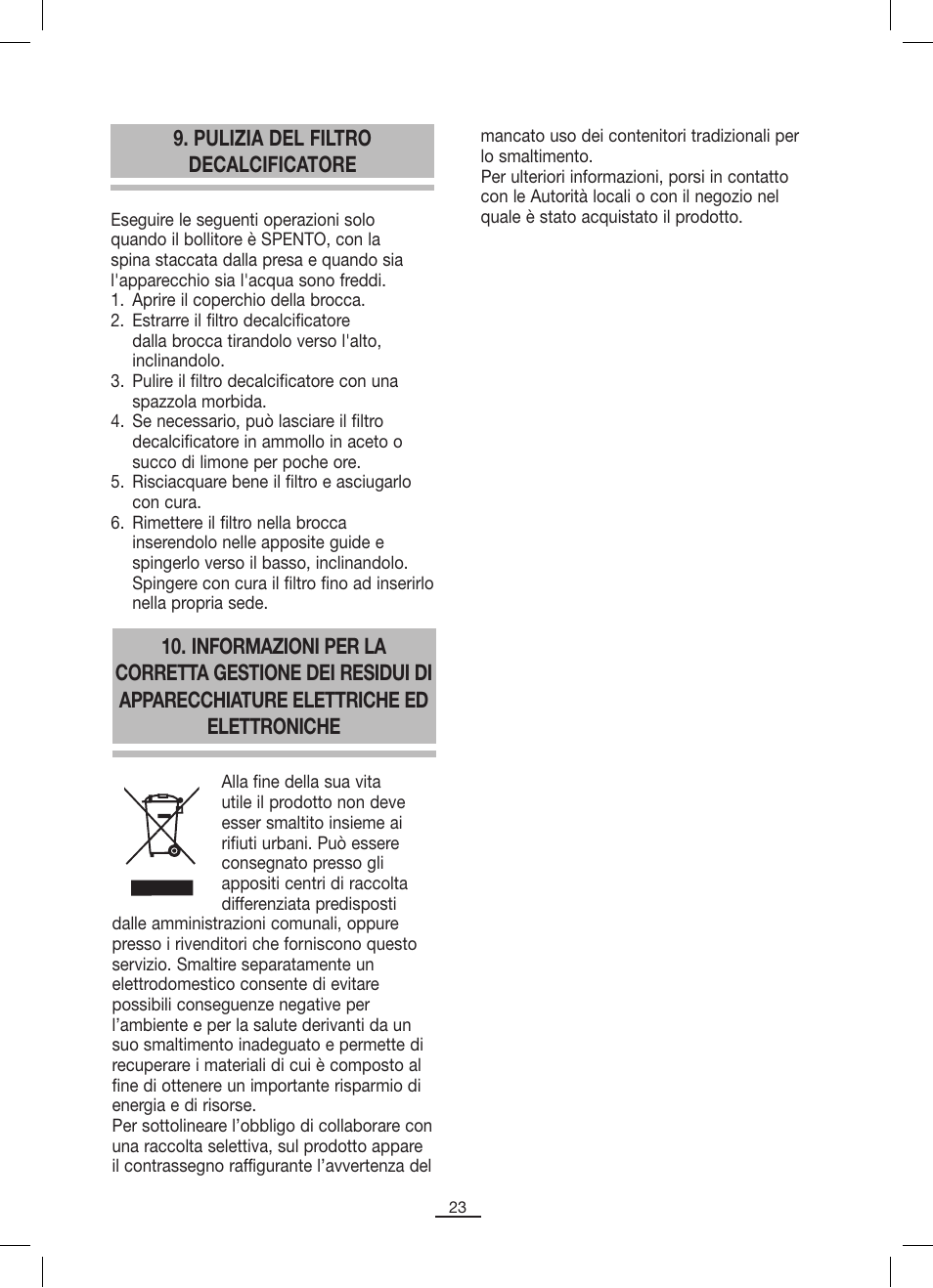 Pulizia del filtro decalcificatore | Fagor TK-500 User Manual | Page 24 / 54