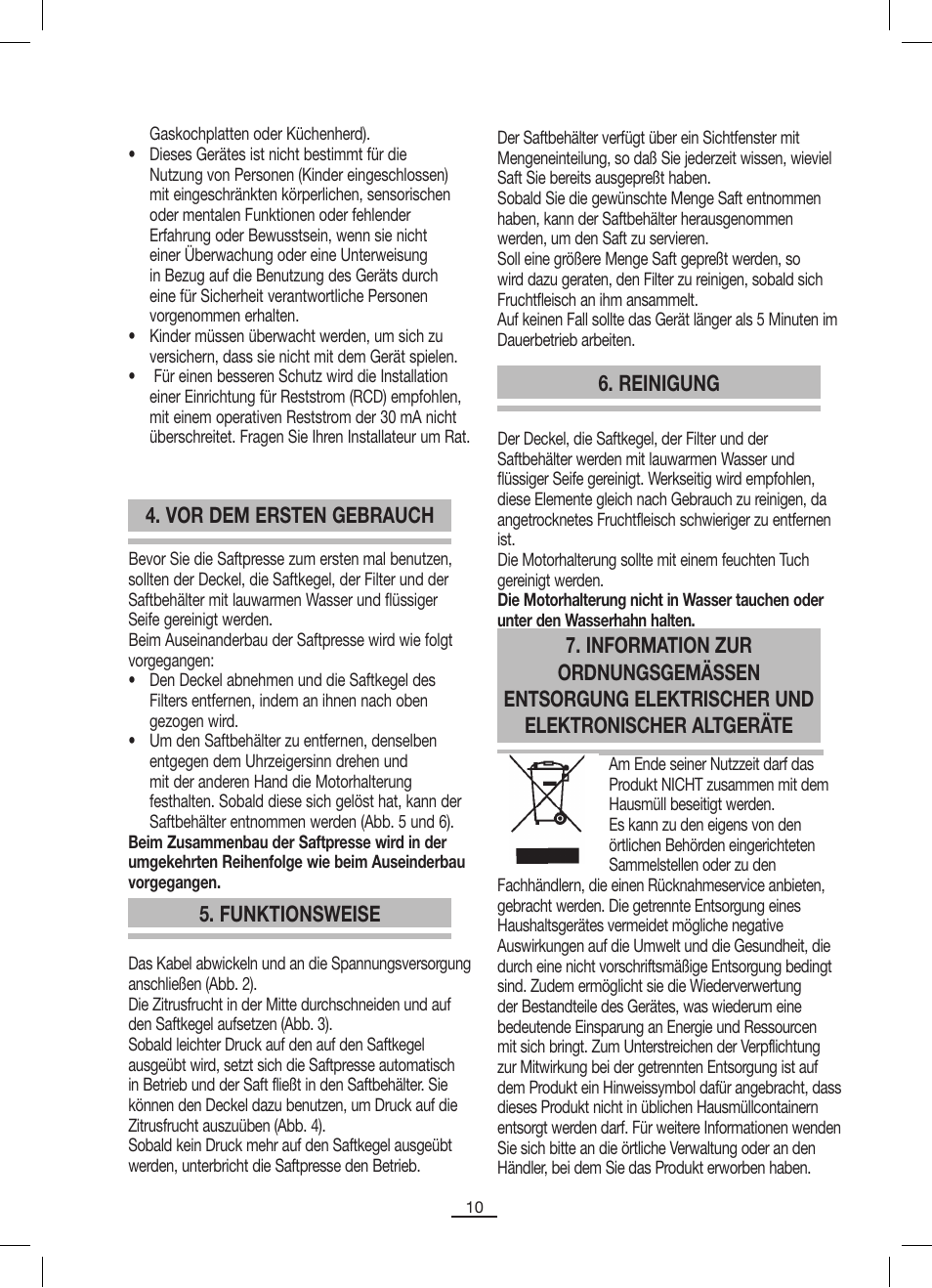 Funktionsweise, Reinigung | Fagor MZ-356 User Manual | Page 11 / 34