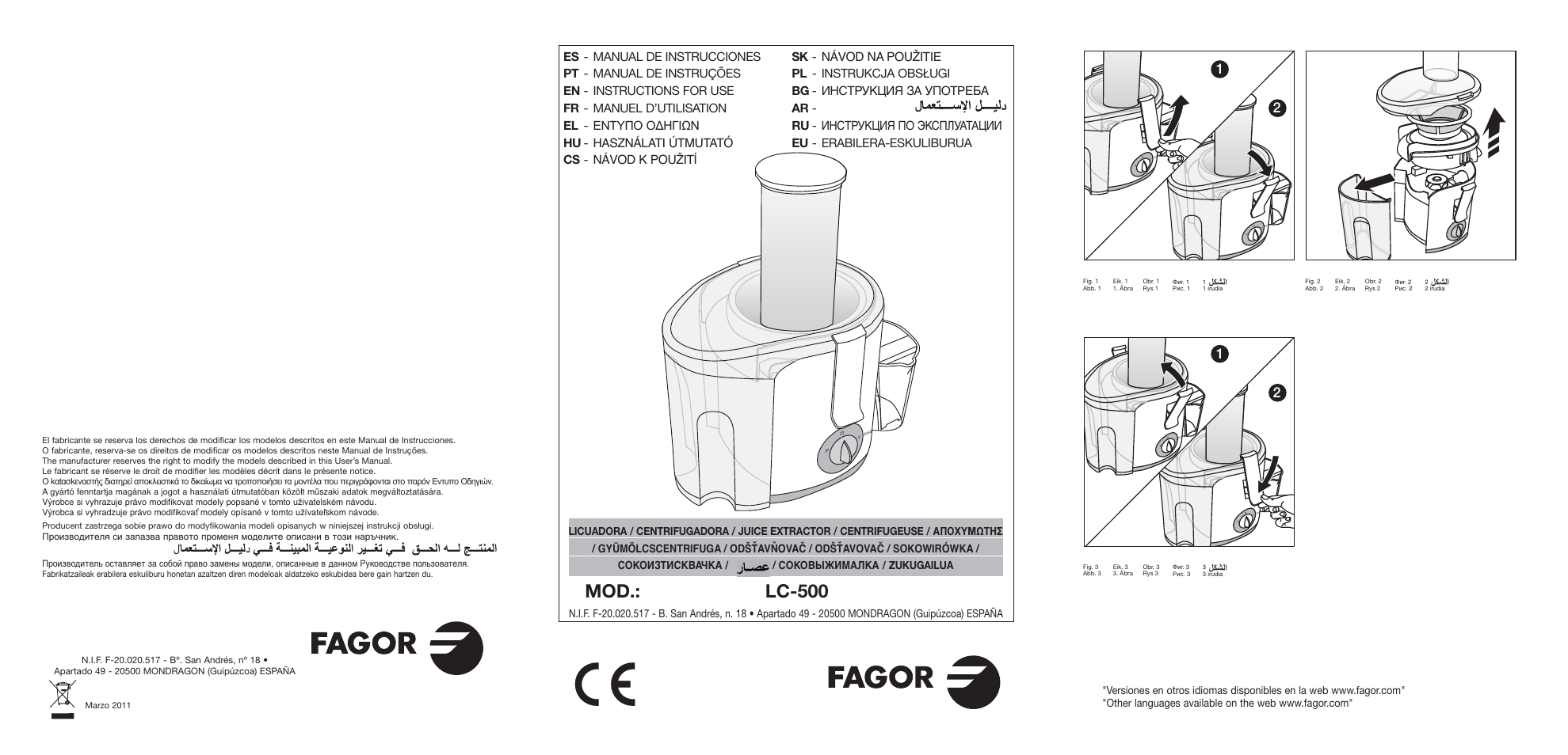 Fagor LC-500 User Manual | 41 pages