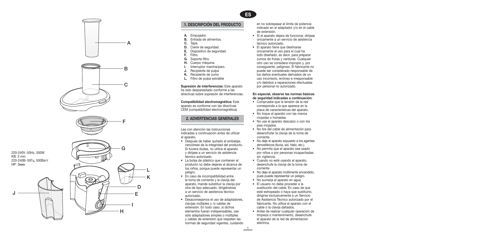 Fagor LC-500 User Manual | Page 2 / 41