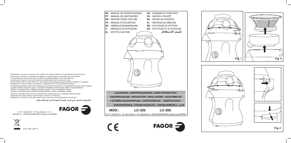 Fagor LC-320 User Manual | 42 pages