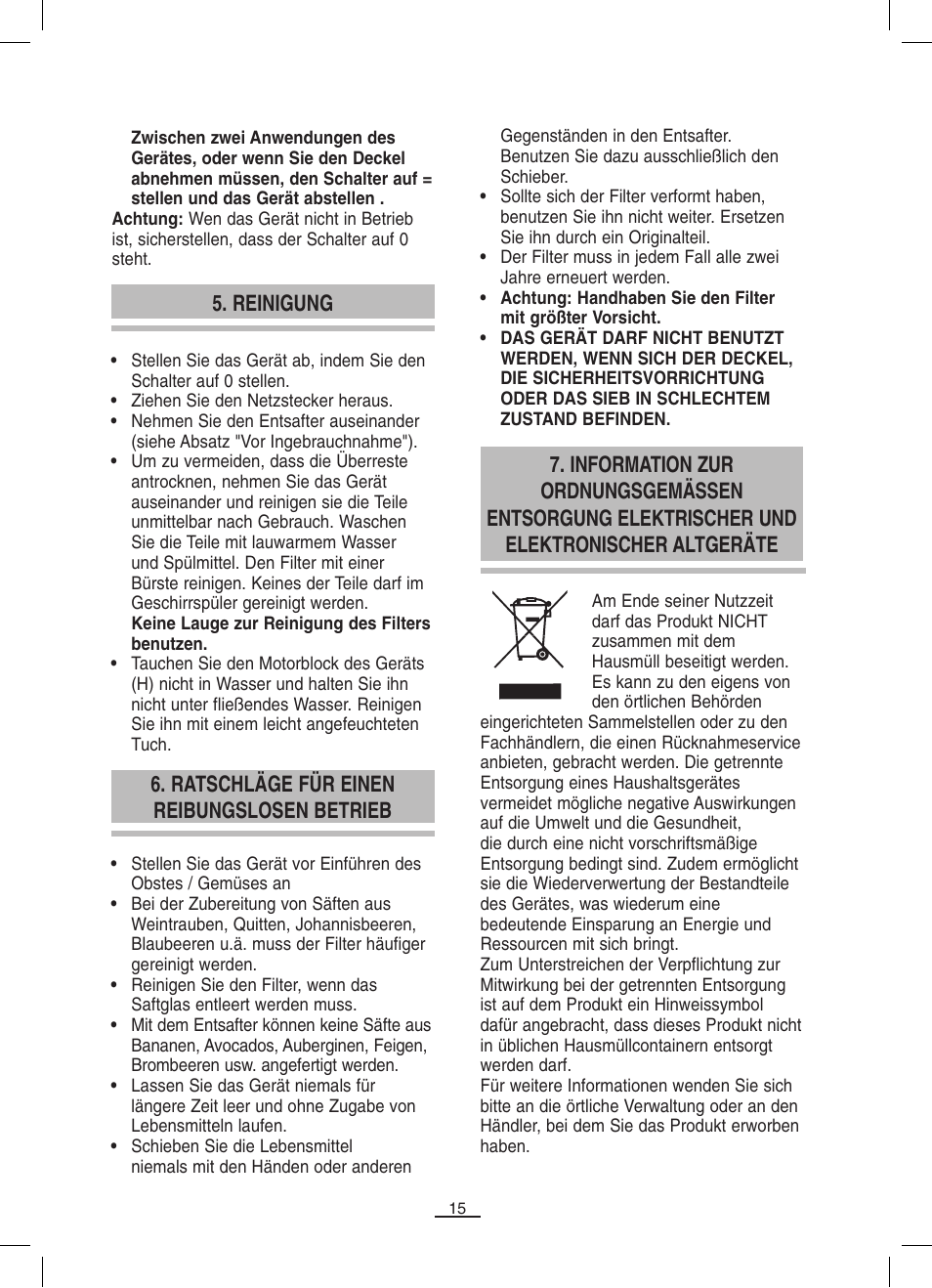 Reinigung | Fagor LC-320 User Manual | Page 16 / 42