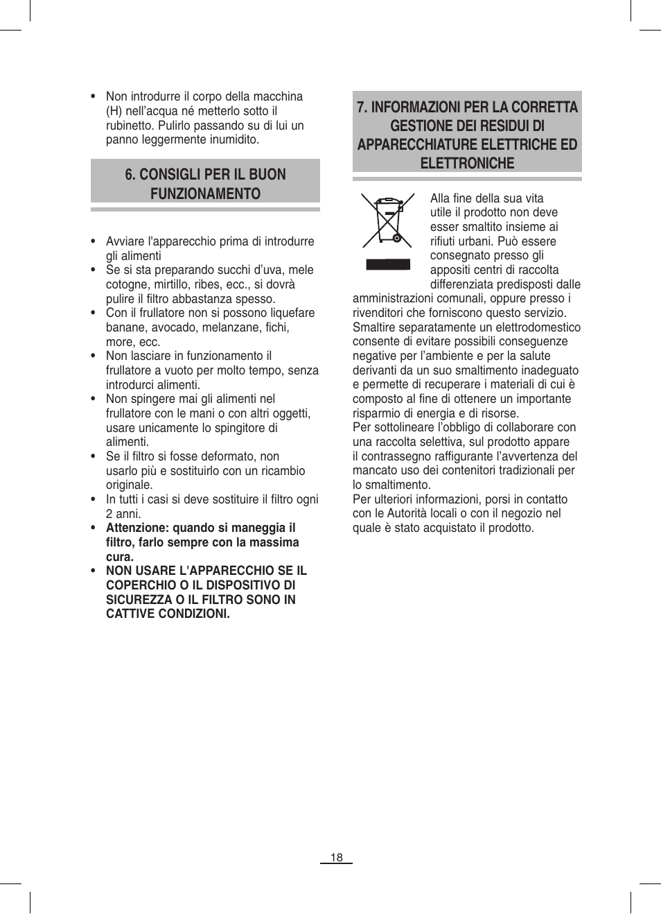 Consigli per il buon funzionamento | Fagor LC-320 User Manual | Page 19 / 42