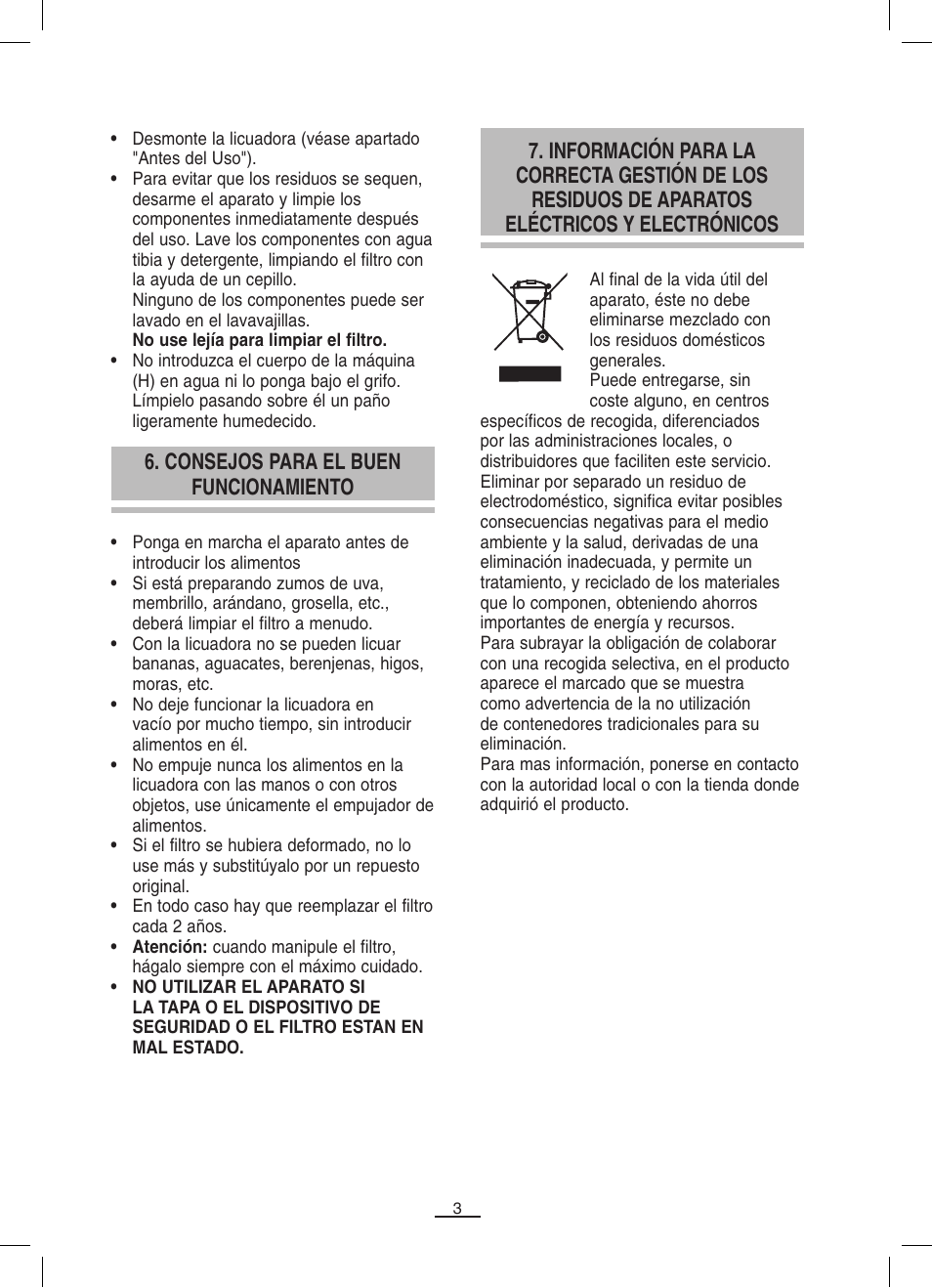 Consejos para el buen funcionamiento | Fagor LC-320 User Manual | Page 4 / 42