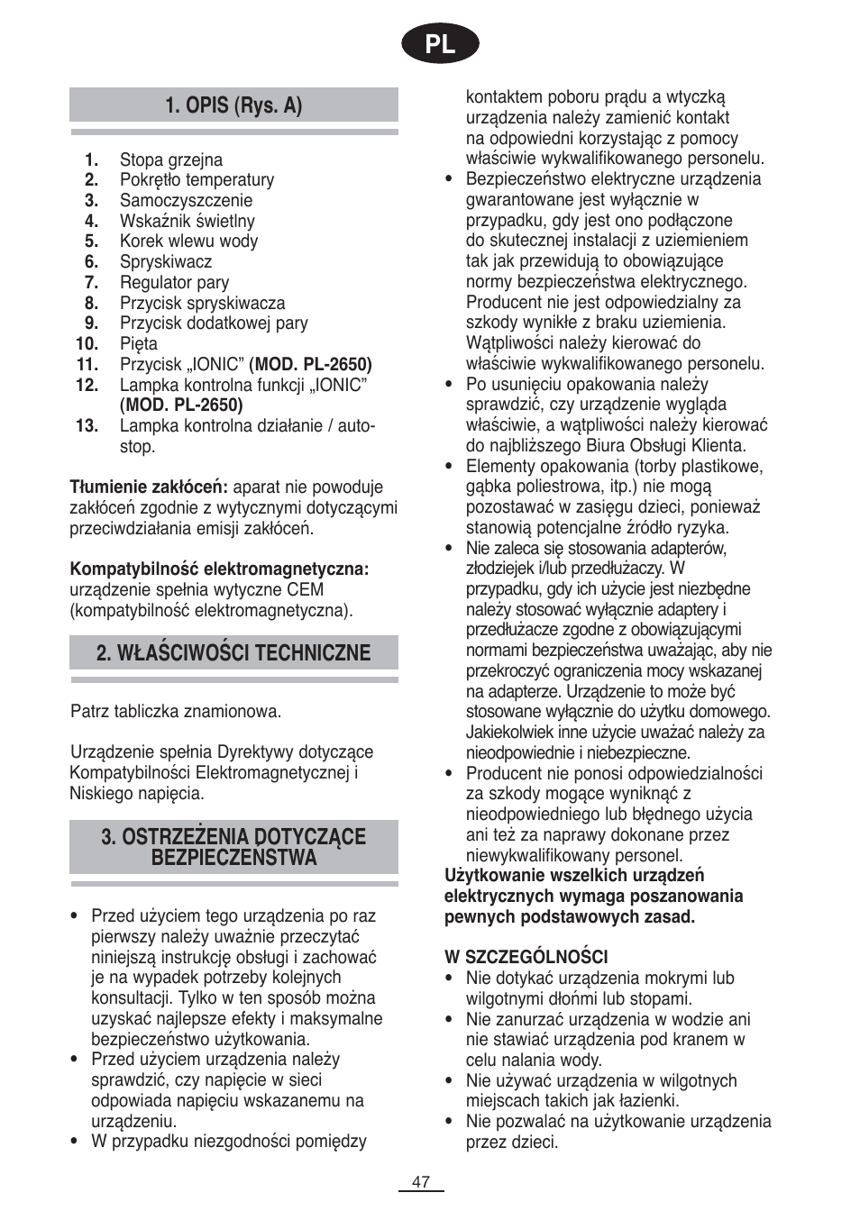 Fagor PL-2600 User Manual | Page 48 / 76