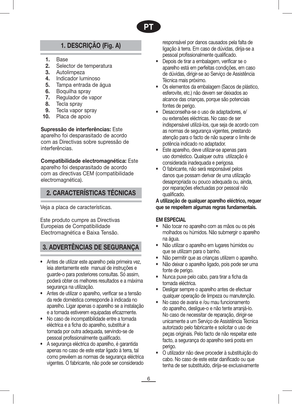 Descrição (fig. a) | Fagor PL-2205 User Manual | Page 7 / 68