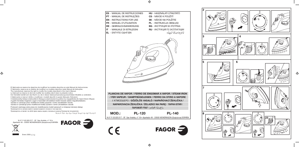 Fagor PL-140 User Manual | 42 pages