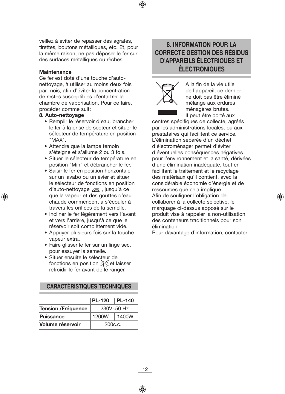 Fagor PL-140 User Manual | Page 13 / 42