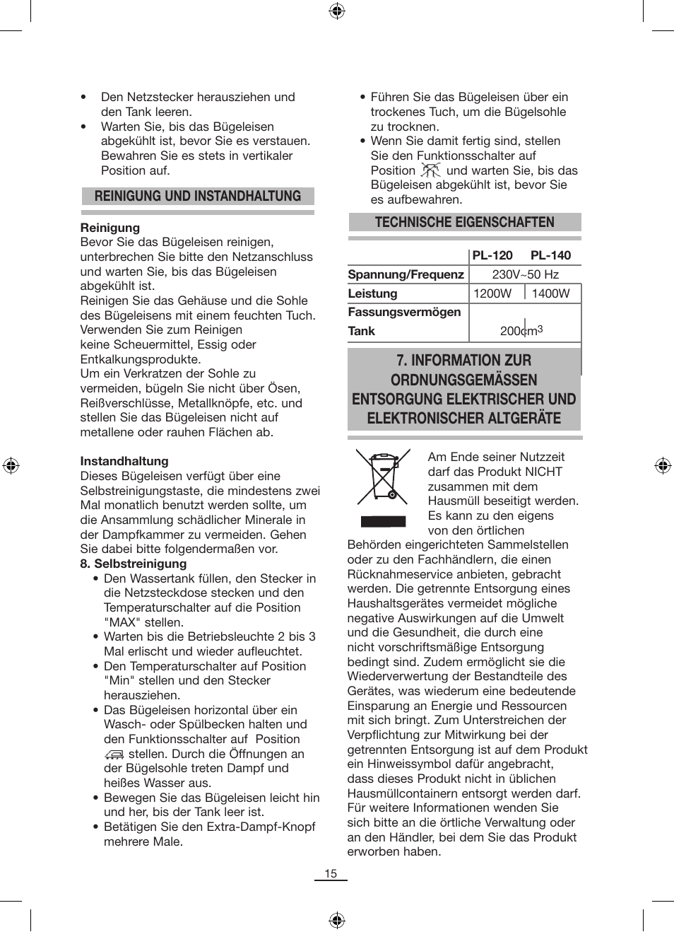 Fagor PL-140 User Manual | Page 16 / 42