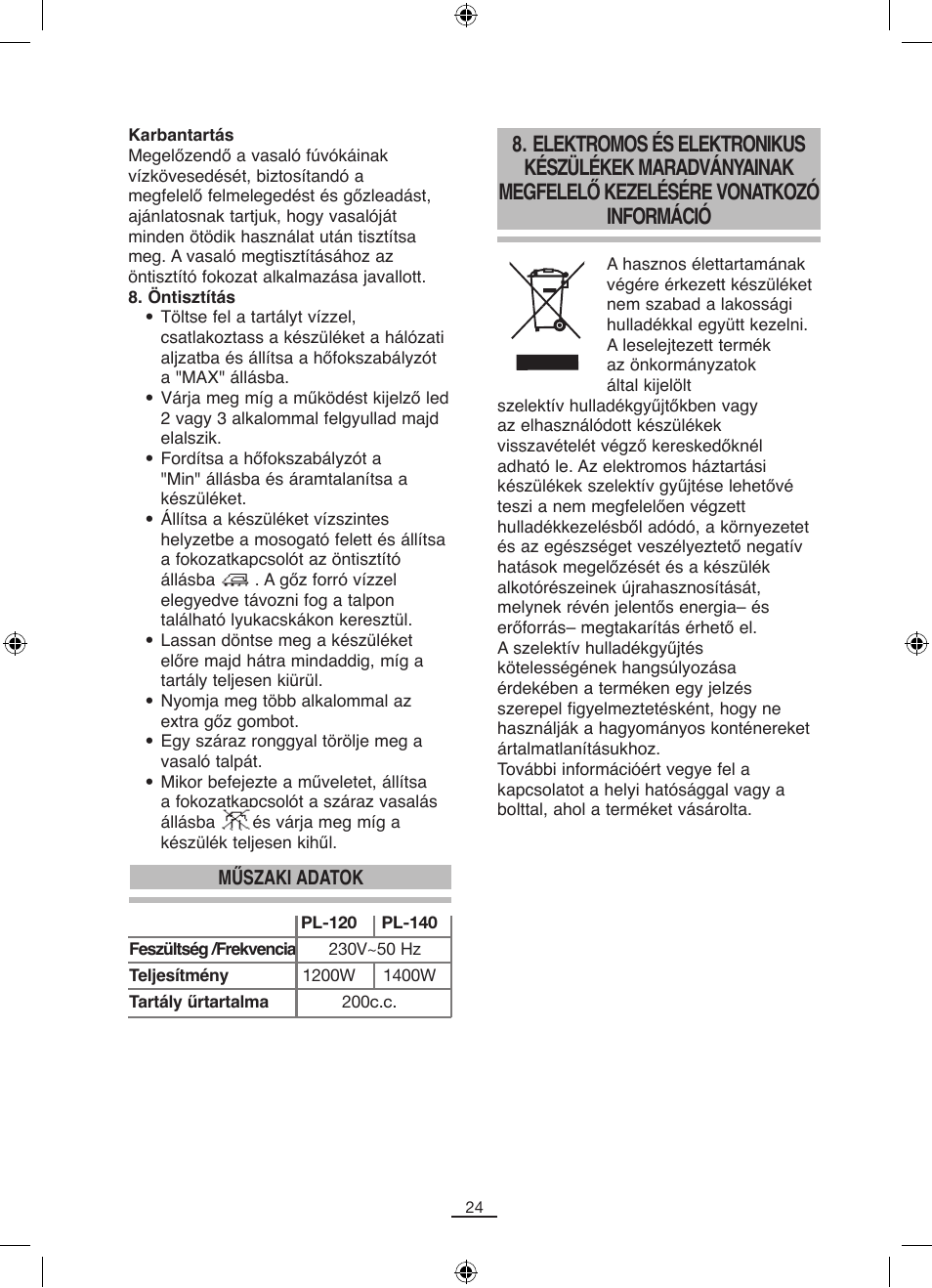 Fagor PL-140 User Manual | Page 25 / 42