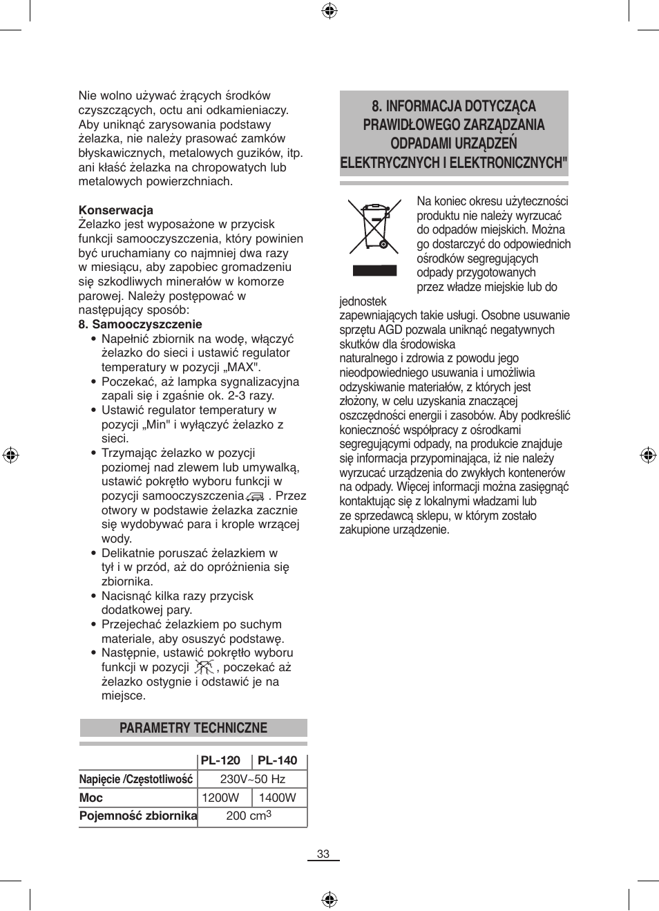 Fagor PL-140 User Manual | Page 34 / 42