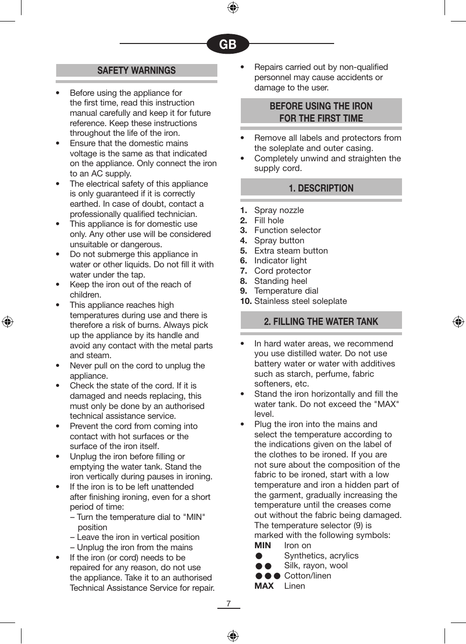 Fagor PL-140 User Manual | Page 8 / 42