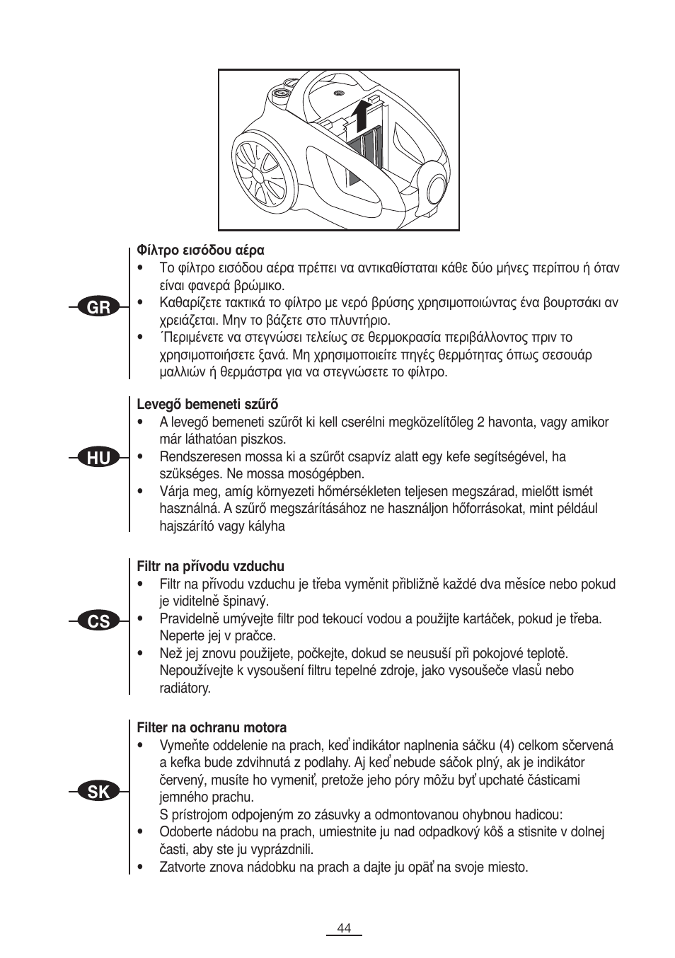 Gr hu cs sk | Fagor VCE-181CP User Manual | Page 45 / 54