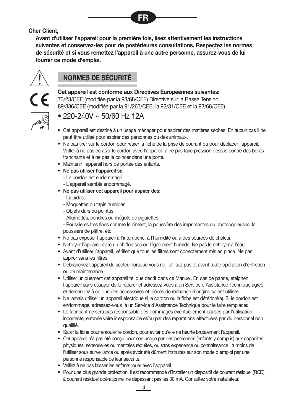 Normes de sécurité | Fagor VCE-181CP User Manual | Page 5 / 54