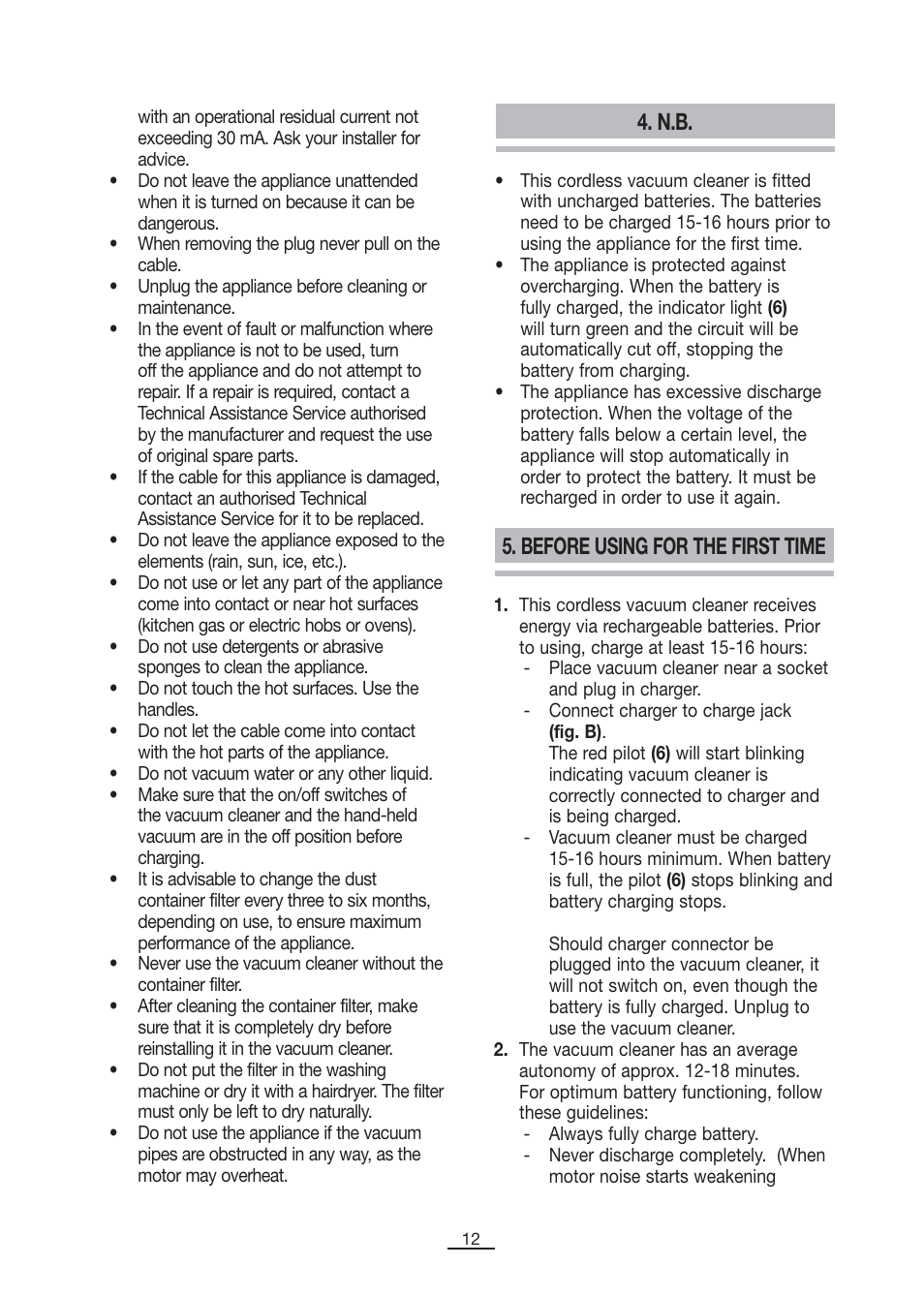 Before using for the first time | Fagor VCE-180C User Manual | Page 13 / 67