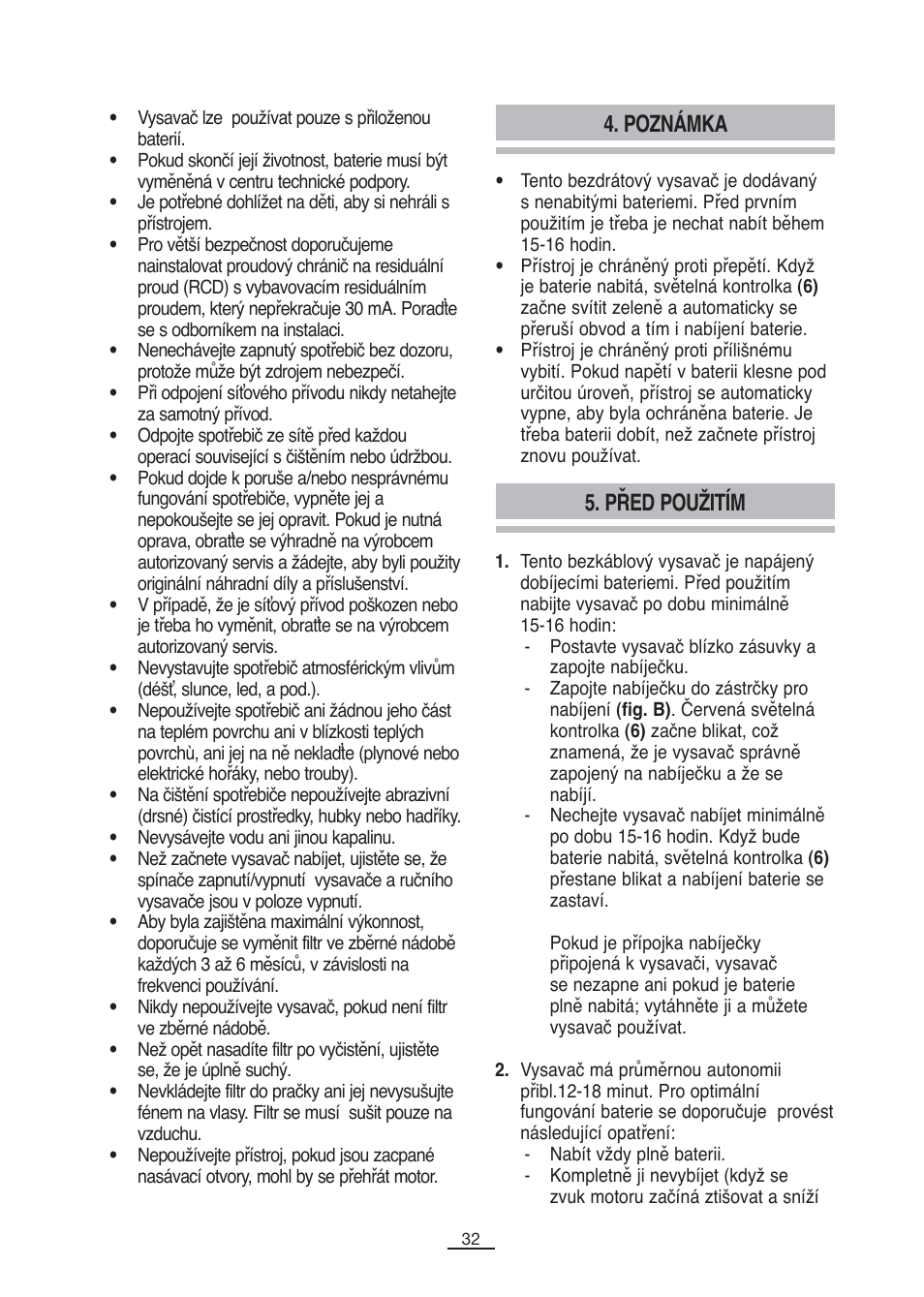 Poznámka 5. před použitím | Fagor VCE-180C User Manual | Page 33 / 67
