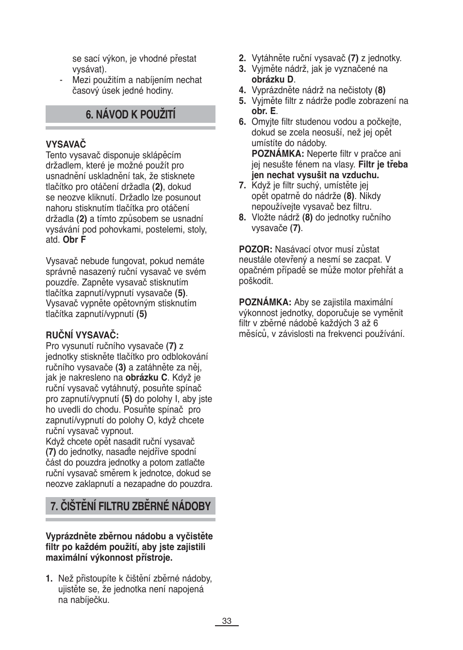 Návod k použití 7. čištění filtru zběrné nádoby | Fagor VCE-180C User Manual | Page 34 / 67