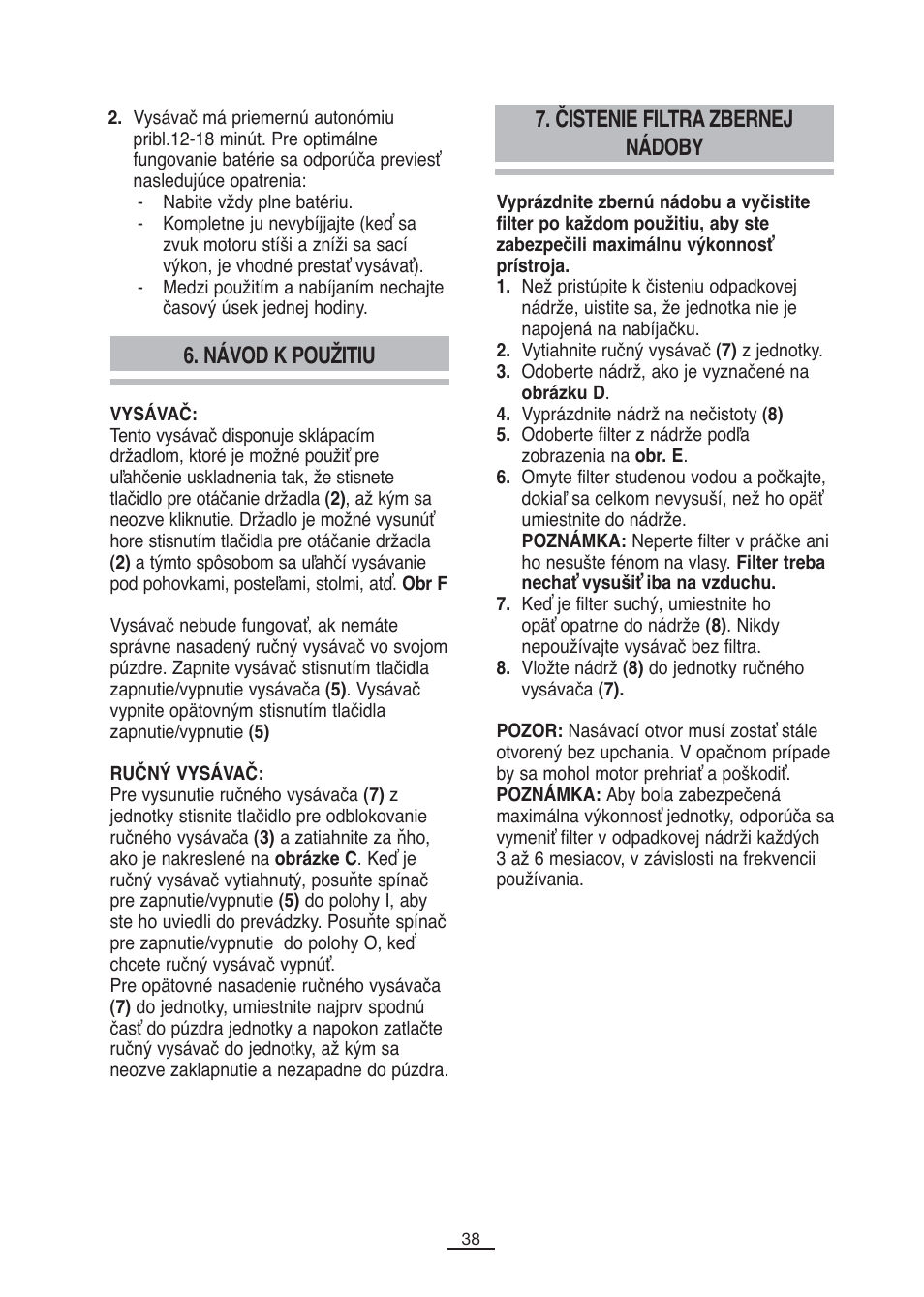 Návod k použitiu, Čistenie filtra zbernej nádoby | Fagor VCE-180C User Manual | Page 39 / 67