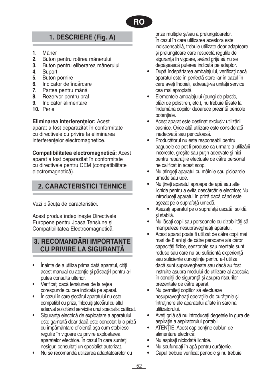 Descriere (fig. a) | Fagor VCE-180C User Manual | Page 53 / 67