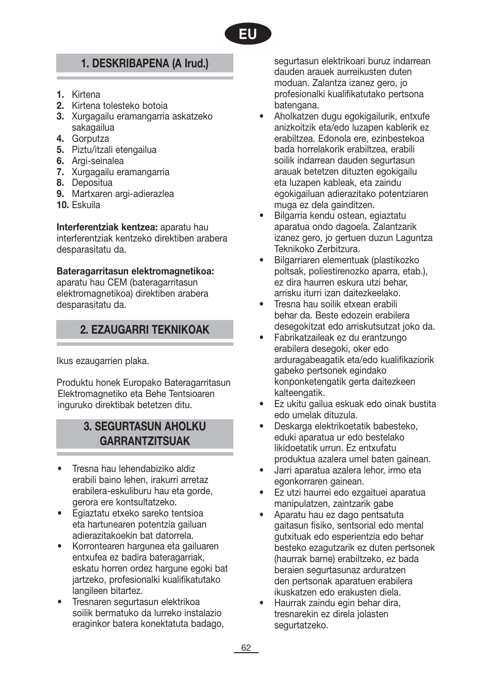 Deskribapena (a irud.) | Fagor VCE-180C User Manual | Page 63 / 67