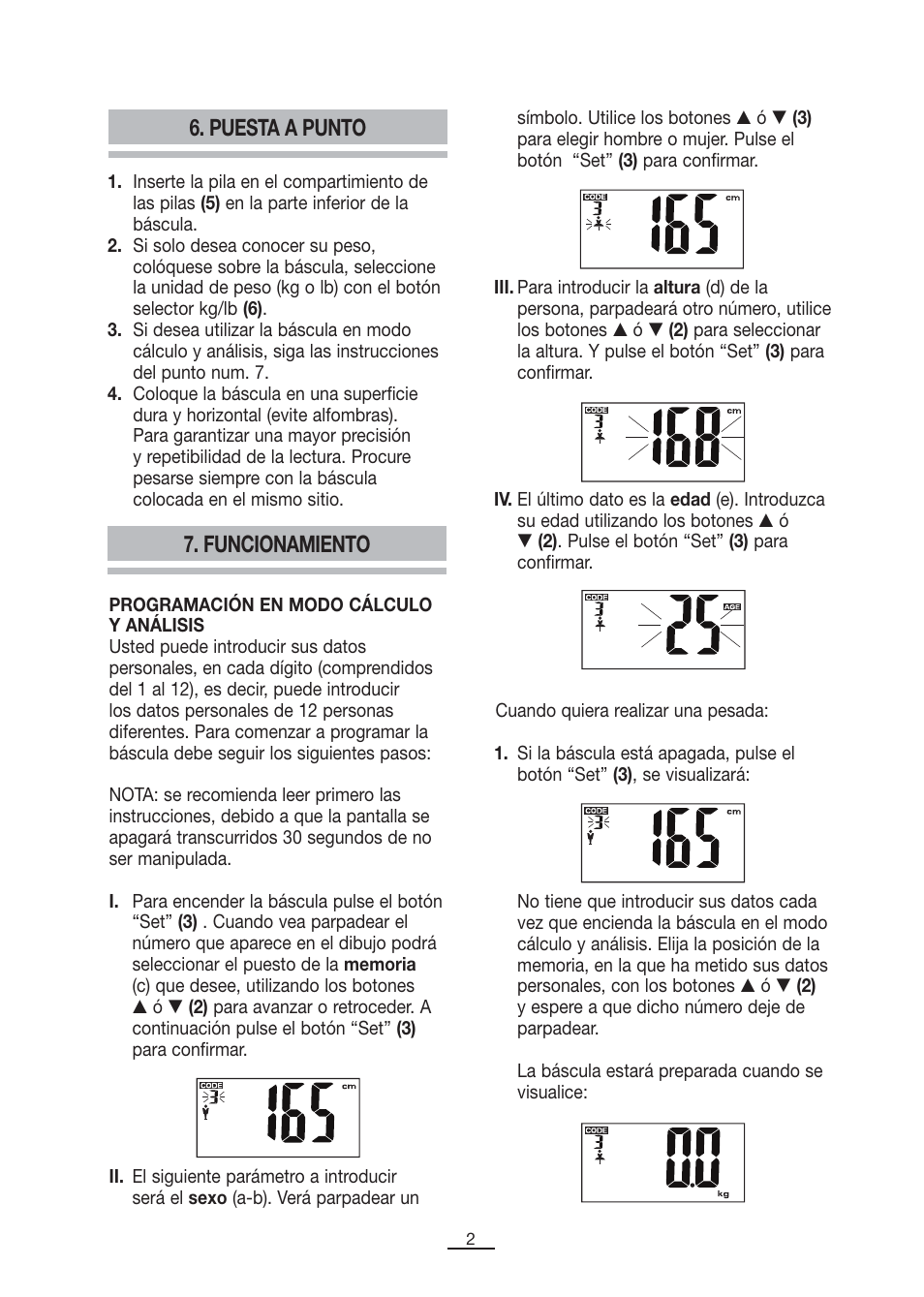 Puesta a punto, Funcionamiento | Fagor BB-350BF User Manual | Page 3 / 76