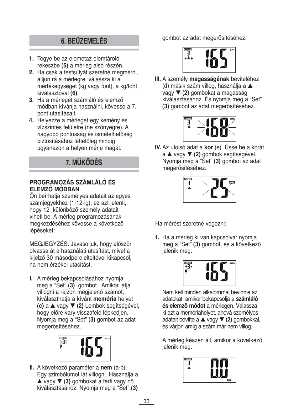 Beüzemelés, Működés | Fagor BB-350BF User Manual | Page 34 / 76