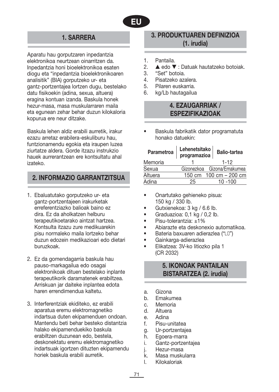 Fagor BB-350BF User Manual | Page 72 / 76