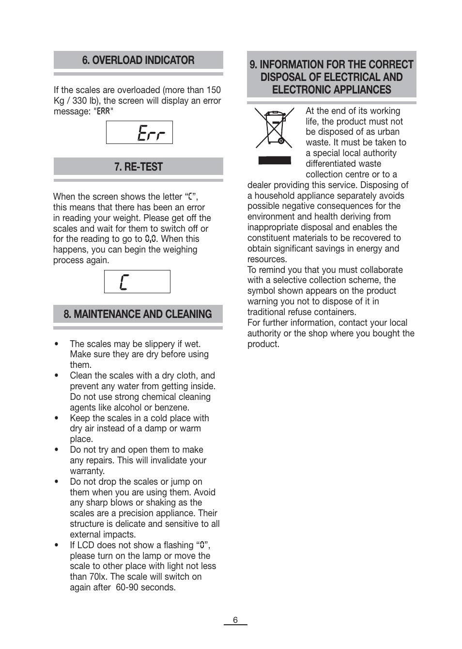 Overload indicator 7. re-test | Fagor BB-175 User Manual | Page 7 / 31