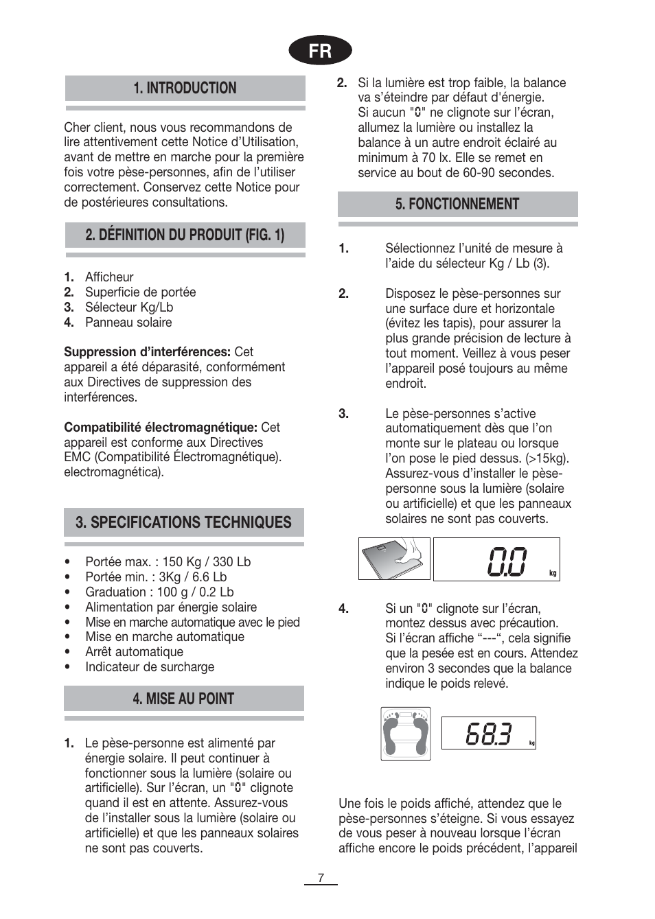 Définition du produit (fig. 1), Mise au point, Introduction | Fonctionnement, Specifications techniques | Fagor BB-175 User Manual | Page 8 / 31