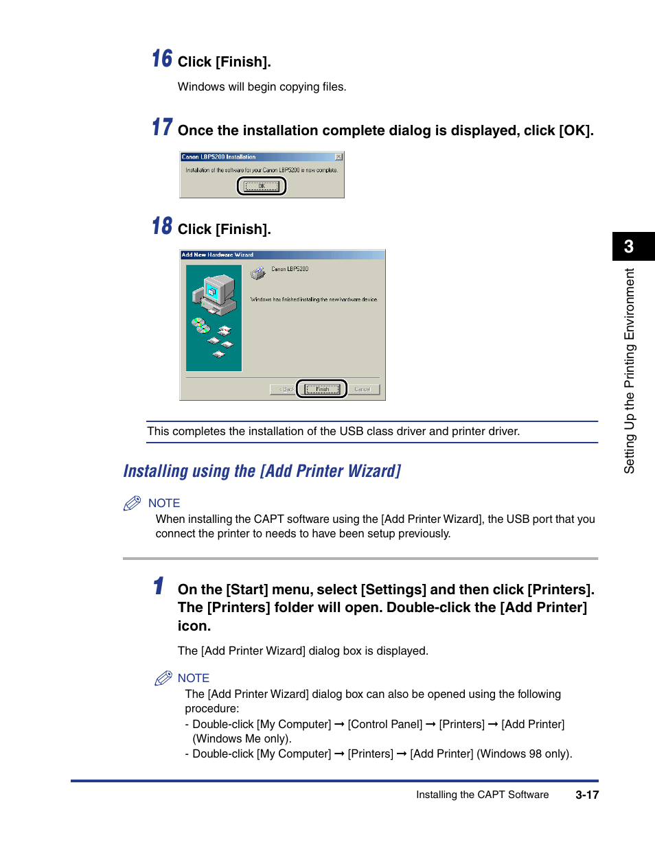 Installing using the [add printer wizard] -17 | Axis Communications LBP 5200 User Manual | Page 102 / 389