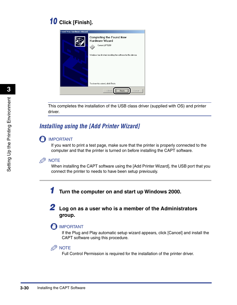 Installing using the [add printer wizard] -30 | Axis Communications LBP 5200 User Manual | Page 115 / 389