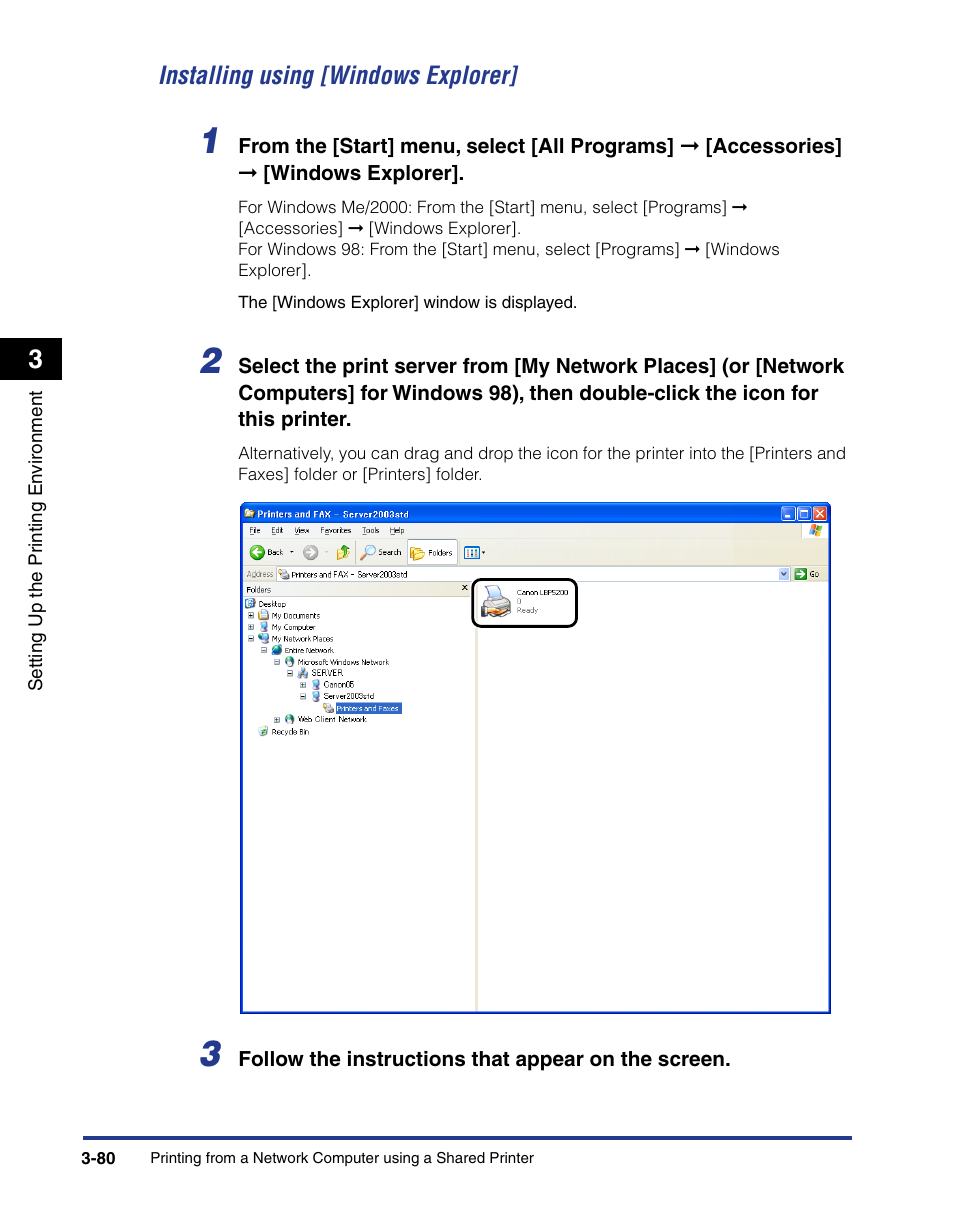 Installing using [windows explorer] -80 | Axis Communications LBP 5200 User Manual | Page 165 / 389
