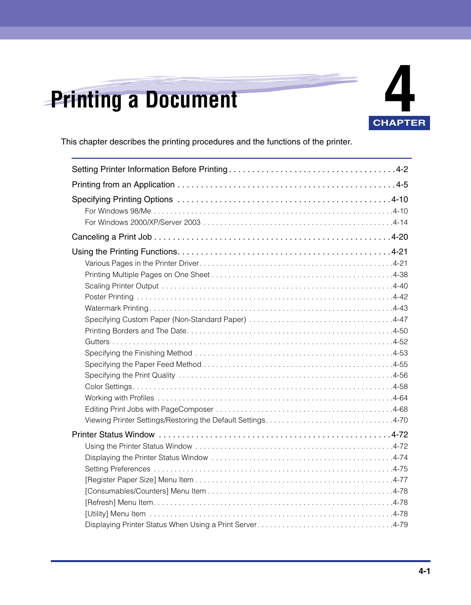 Chapter 4 printing a document, Chapter 4, Printing a document | Axis Communications LBP 5200 User Manual | Page 168 / 389