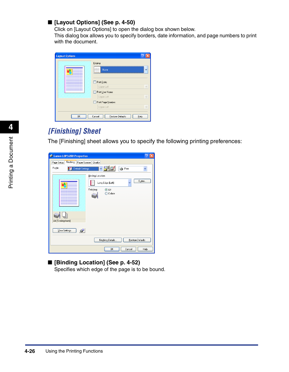 Finishing] sheet -26, Finishing] sheet | Axis Communications LBP 5200 User Manual | Page 193 / 389