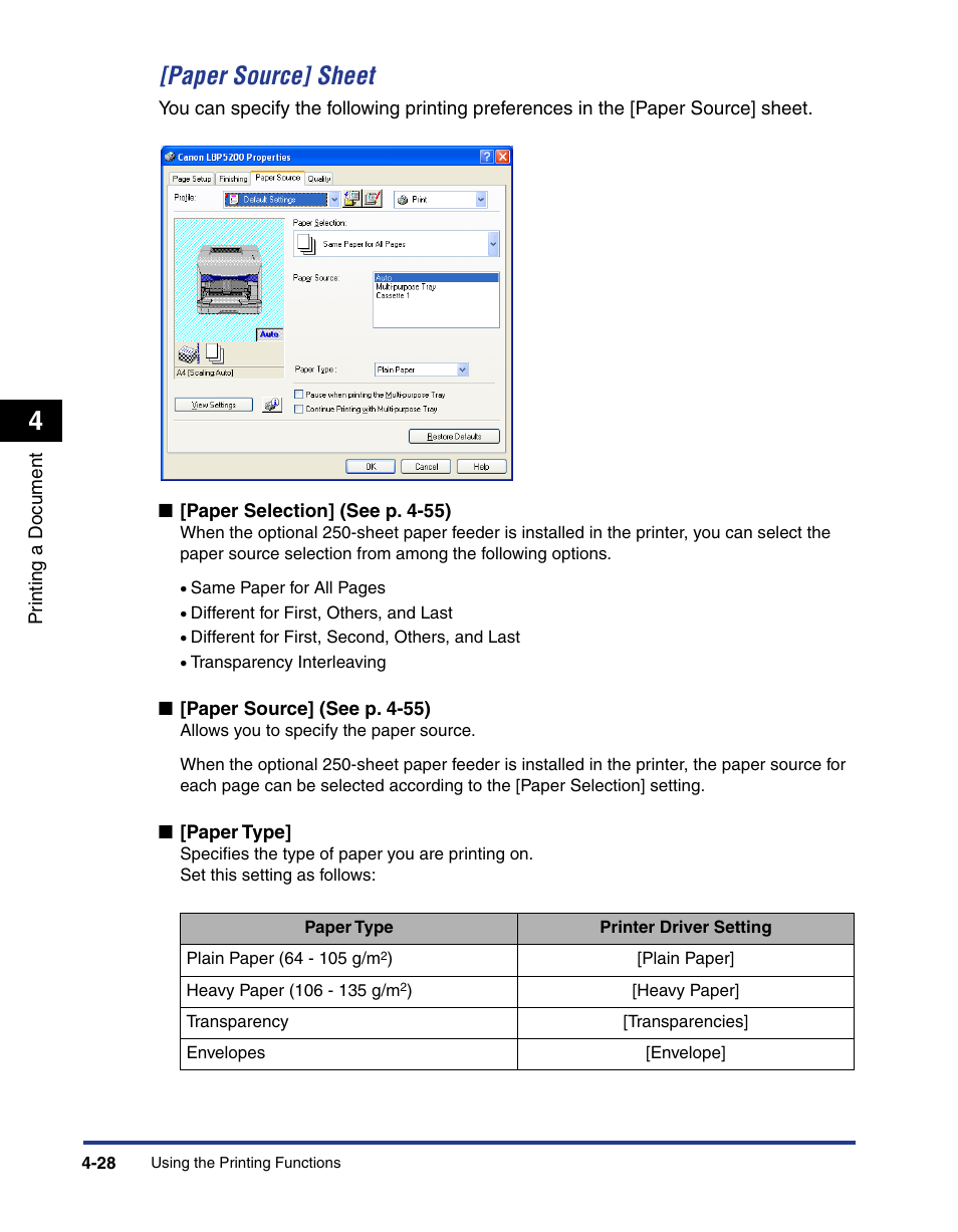 Paper source] sheet -28, Paper source] sheet | Axis Communications LBP 5200 User Manual | Page 195 / 389