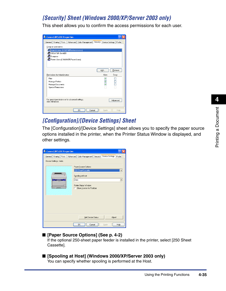 Configuration]/[device settings] sheet | Axis Communications LBP 5200 User Manual | Page 202 / 389