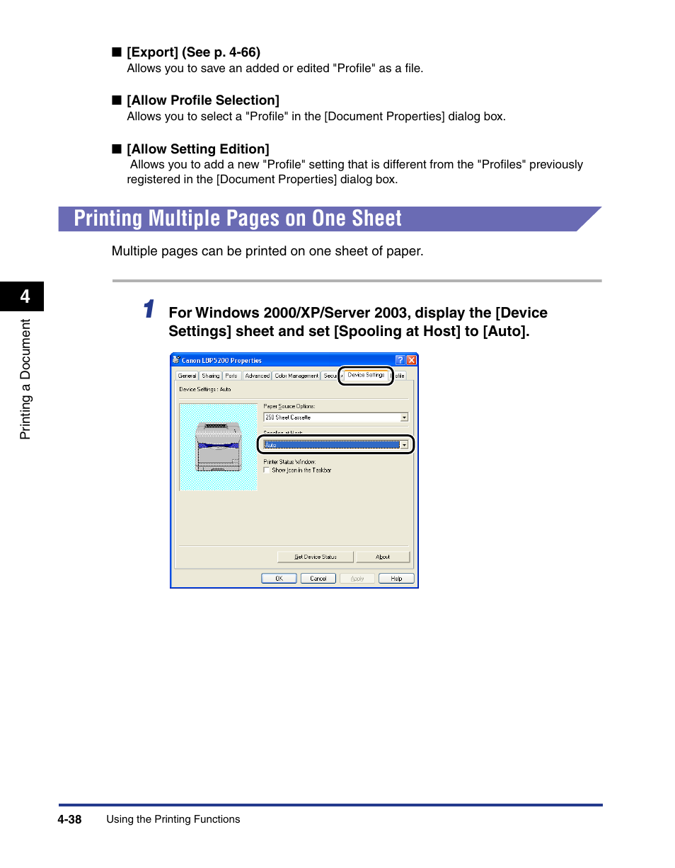 Printing multiple pages on one sheet | Axis Communications LBP 5200 User Manual | Page 205 / 389
