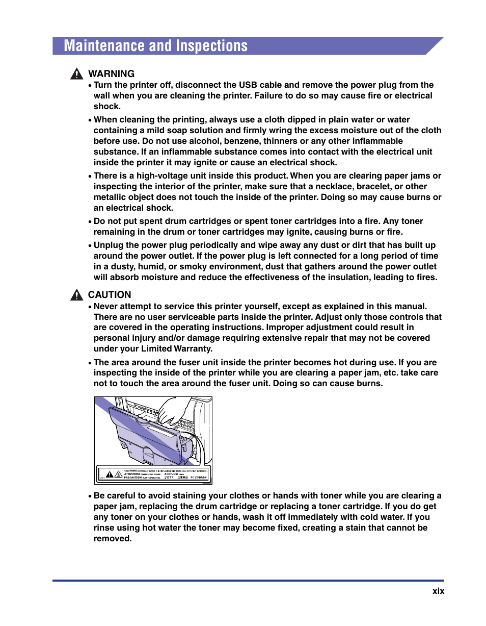 Maintenance and inspections | Axis Communications LBP 5200 User Manual | Page 22 / 389