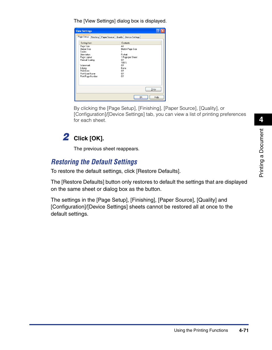 Restoring the default settings -71, Restoring the default settings | Axis Communications LBP 5200 User Manual | Page 238 / 389