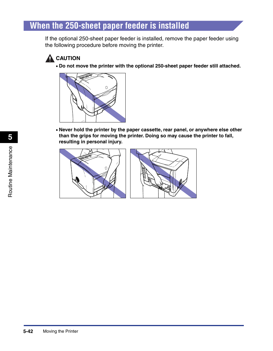 When the 250-sheet paper feeder is installed, When the 250-sheet paper feeder is installed -42 | Axis Communications LBP 5200 User Manual | Page 289 / 389