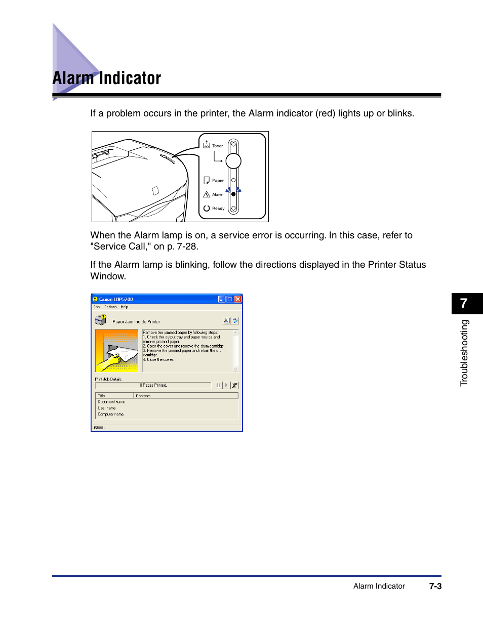 Alarm indicator, Alarm indicator -3 | Axis Communications LBP 5200 User Manual | Page 318 / 389