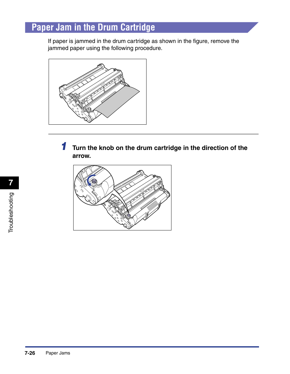 Paper jam in the drum cartridge, Paper jam in the drum cartridge -26 | Axis Communications LBP 5200 User Manual | Page 341 / 389