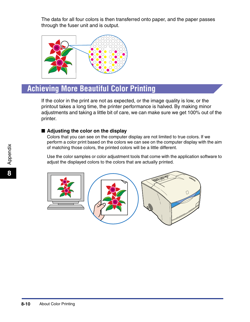 Achieving more beautiful color printing, Achieving more beautiful color printing -10 | Axis Communications LBP 5200 User Manual | Page 375 / 389