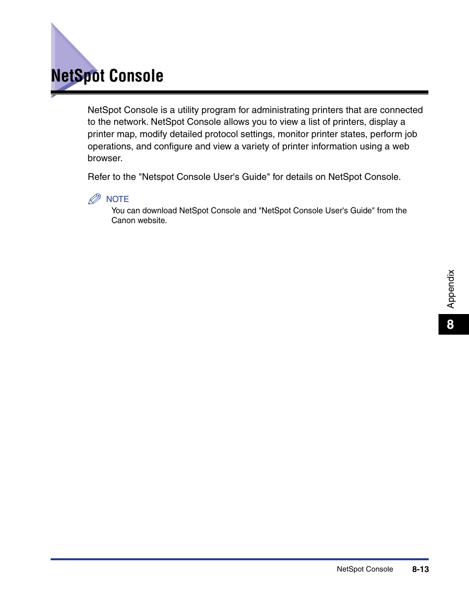 Netspot console, Netspot console -13 | Axis Communications LBP 5200 User Manual | Page 378 / 389