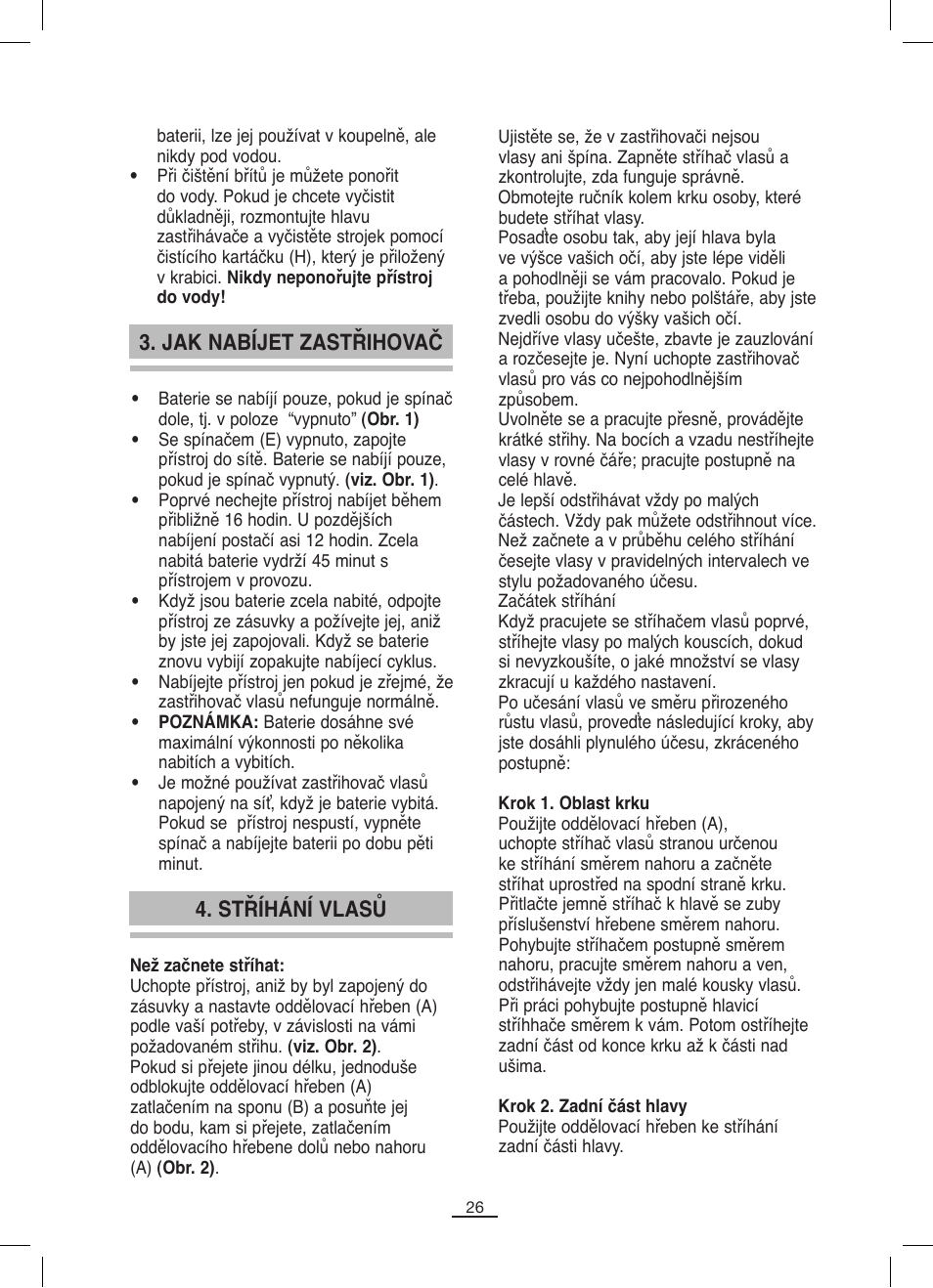 Jak nabíjet zastřihovač 4. stříhání vlasů | Fagor MCP-45C User Manual | Page 27 / 46