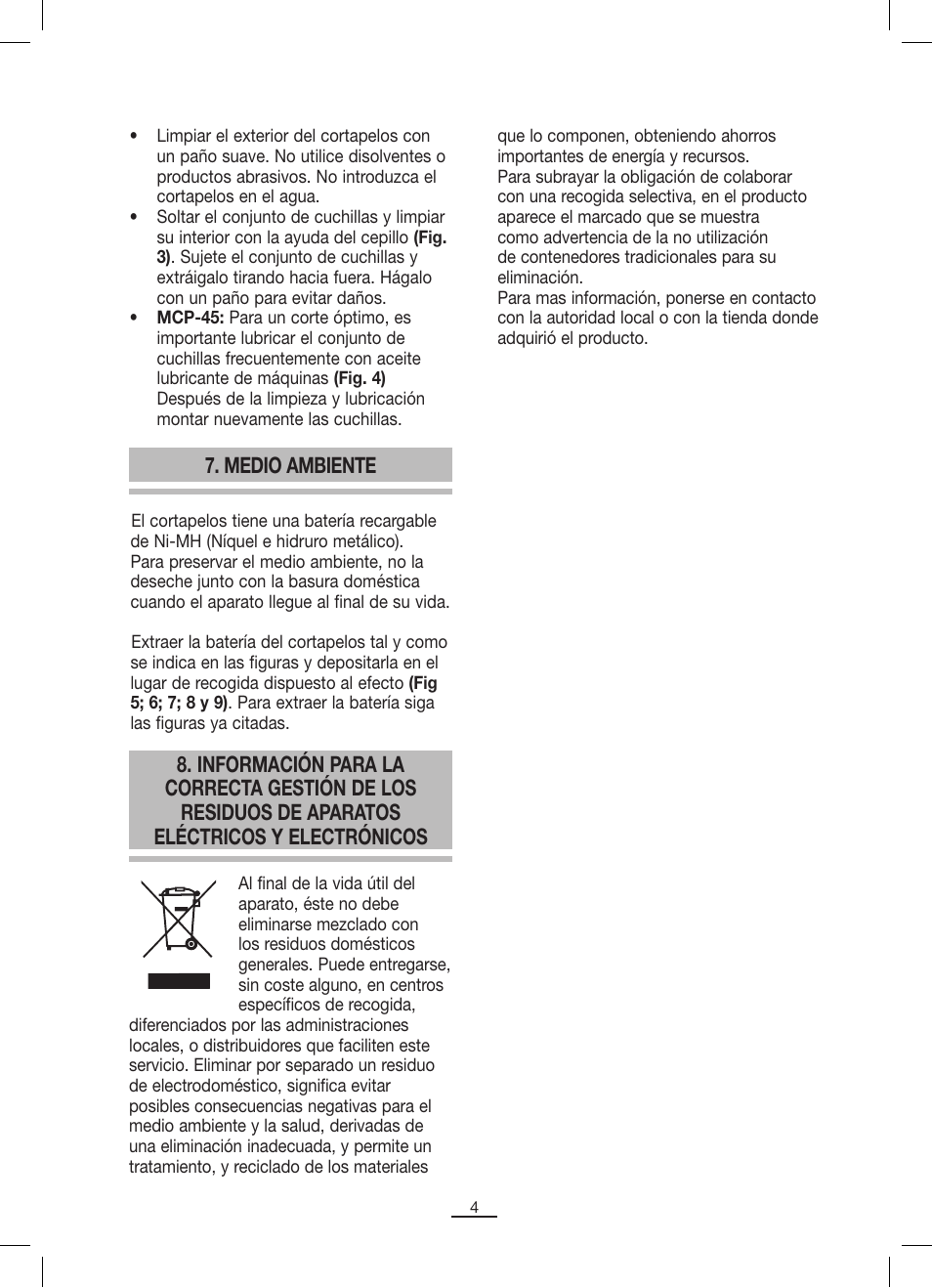 Medio ambiente | Fagor MCP-45C User Manual | Page 5 / 46
