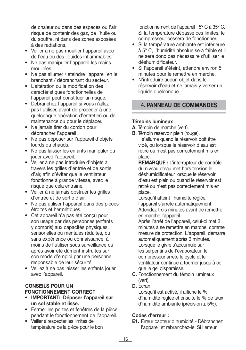Panneau de commandes | Fagor DH-10D User Manual | Page 17 / 54
