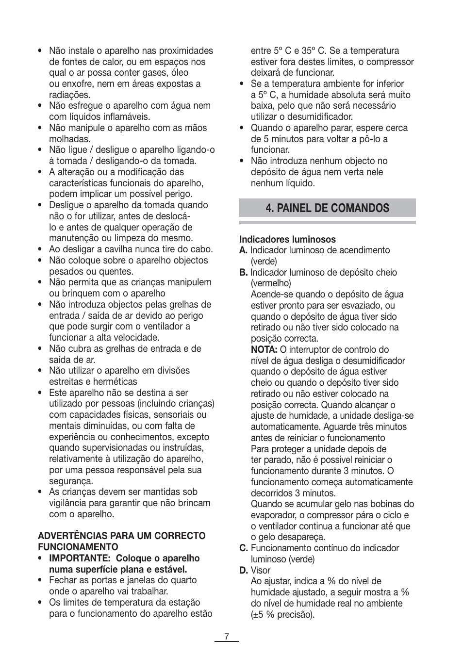 Painel de comandos | Fagor DH-10D User Manual | Page 8 / 54