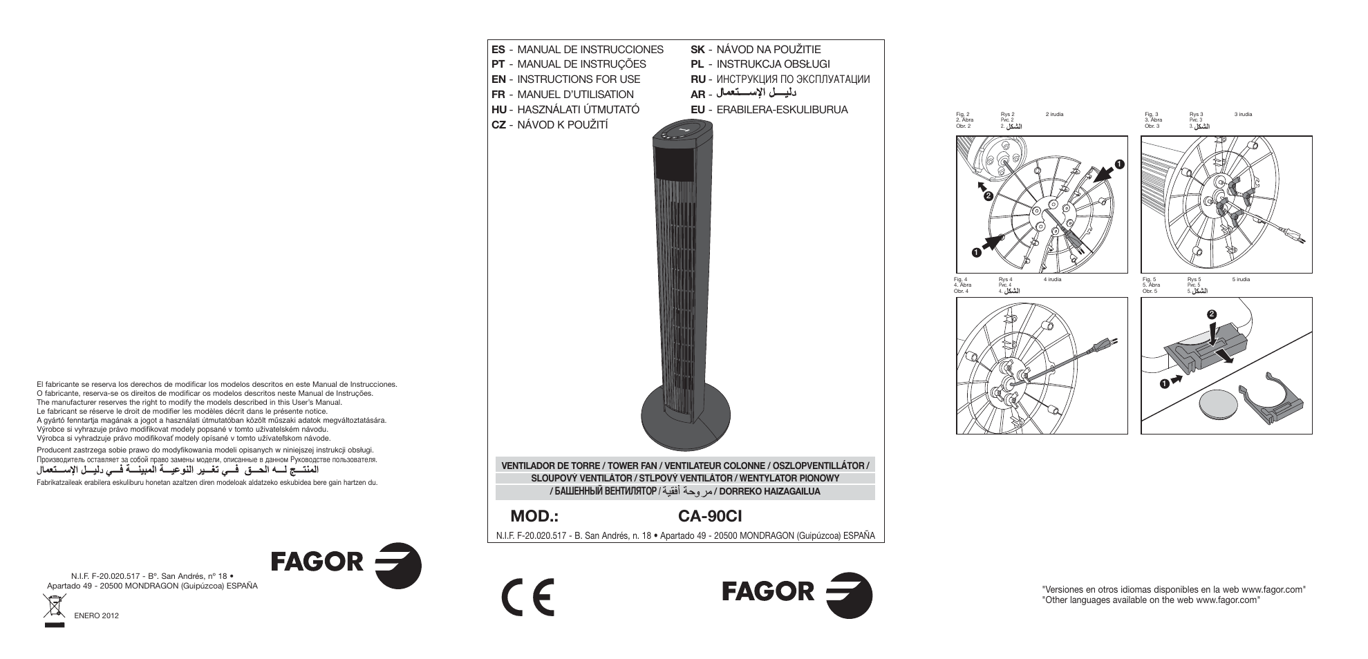 Fagor CA-90CI User Manual | 39 pages