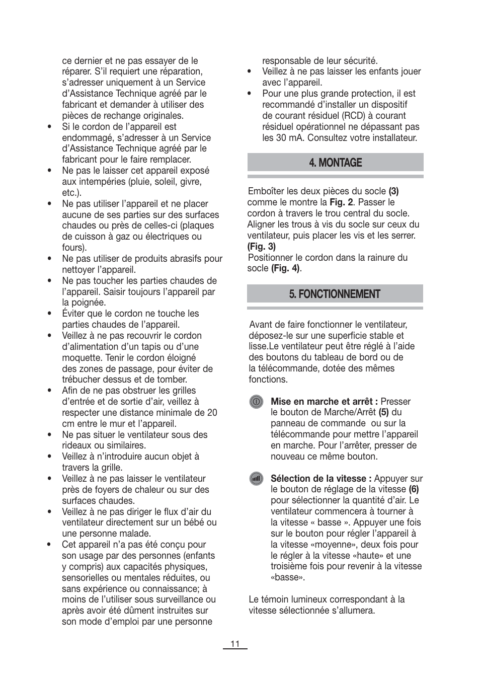 Montage, Fonctionnement | Fagor CA-90CI User Manual | Page 12 / 39